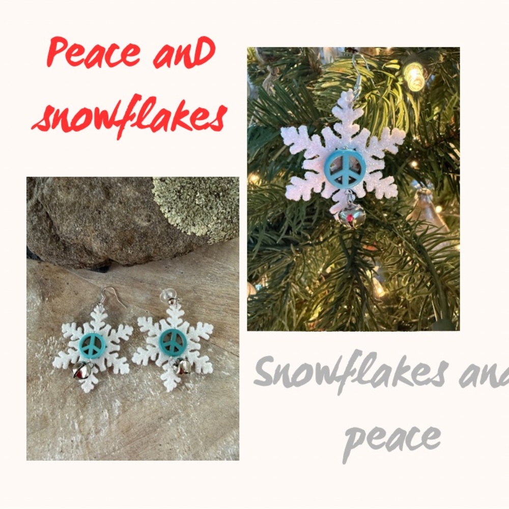 Snowflake Peace Sign earrings